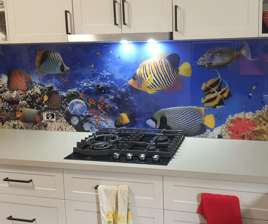 marine life - glass feature wall ideas