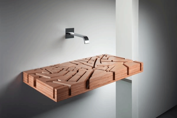Wooden water map
